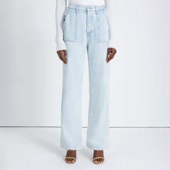 7 FOR ALL MANKIND 74AM LUSTRE EASY STRAIGHT LYOCELL DENIM JEANS SZ 31 - Picture 2 of 12